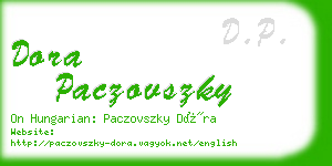 dora paczovszky business card